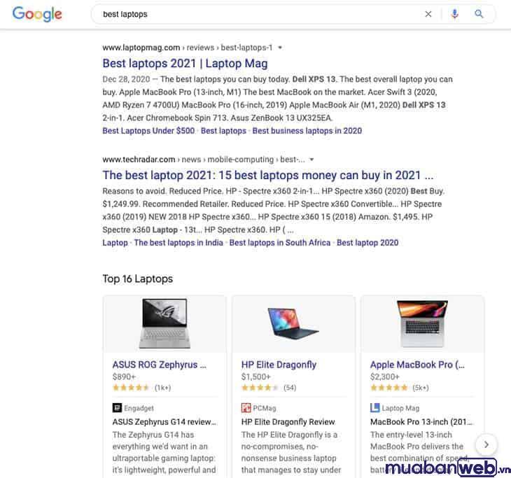 Máy tính xách tay tốt nhất Tìm kiếm của Google